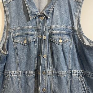 Lane Bryant Light Blue Sleeveless Denim Jacket